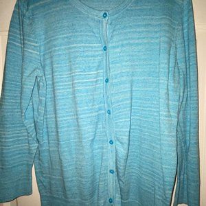 Women's Cardigan, Long Sleeve, Aqua, Turquoise Top. Merona XL